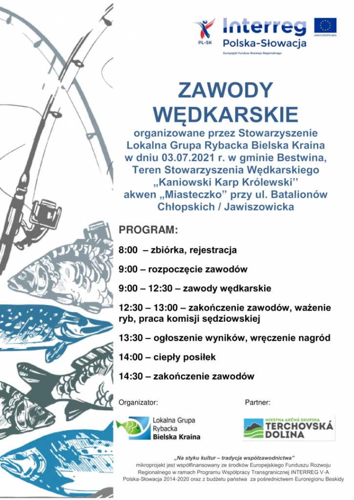 Plakat - zawody wędkarskie Kaniów 03.07.2021 r