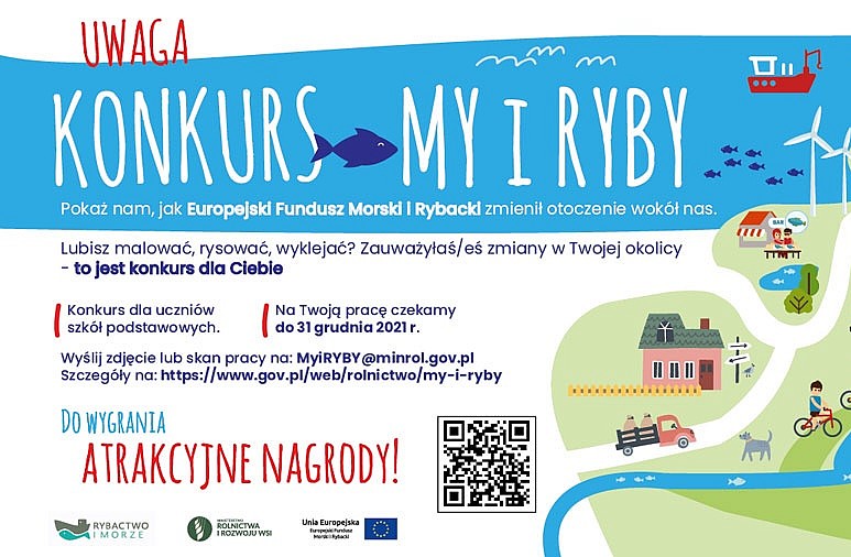 Konkurs  dla dzieci! My i RYBY - jak Europejski Fundusz Morski i Rybacki zmienił otoczenie wokół nas?