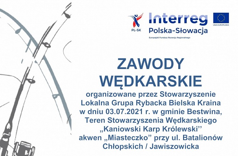 Plakat - zawody wędkarskie w Kaniowie 03.07.2021 r. 